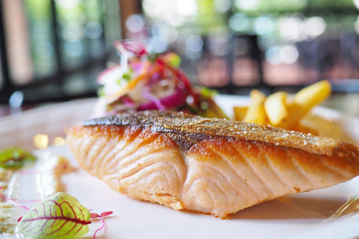 Pan Fried Salmon with Crispy Skin and Dill Aioli