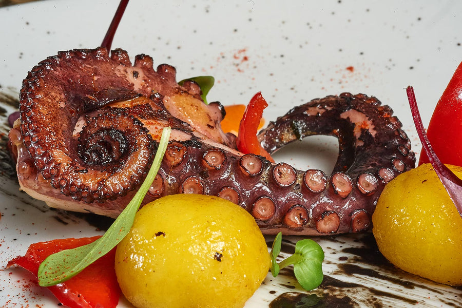 Char grilled octopus