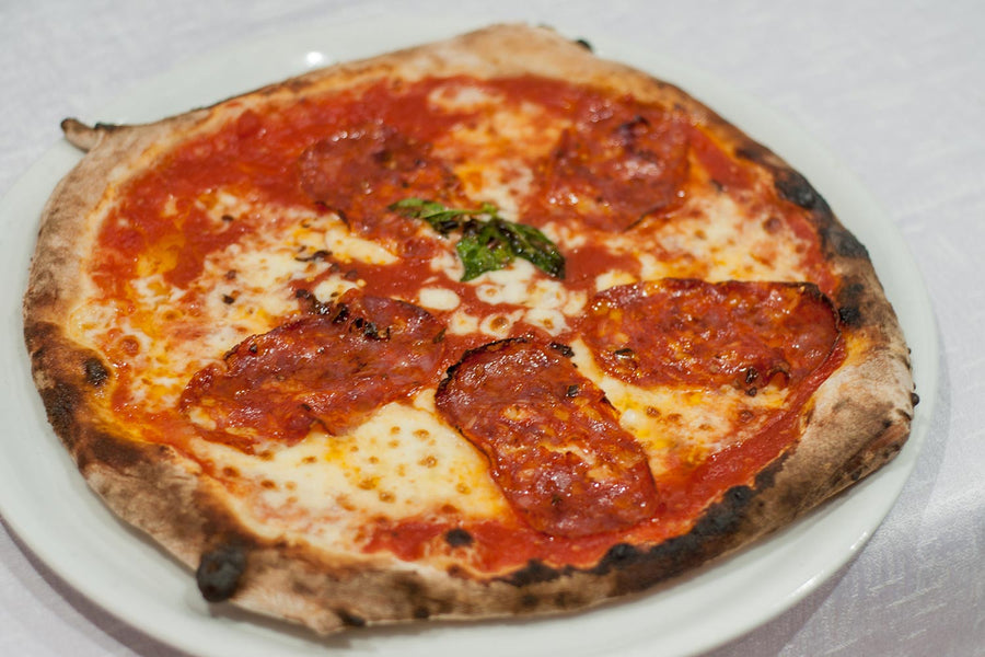 Thin Crust Salami Pizza, Roma Style